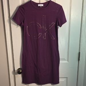 Calvin Klein Purple Studded CK Tee Dress